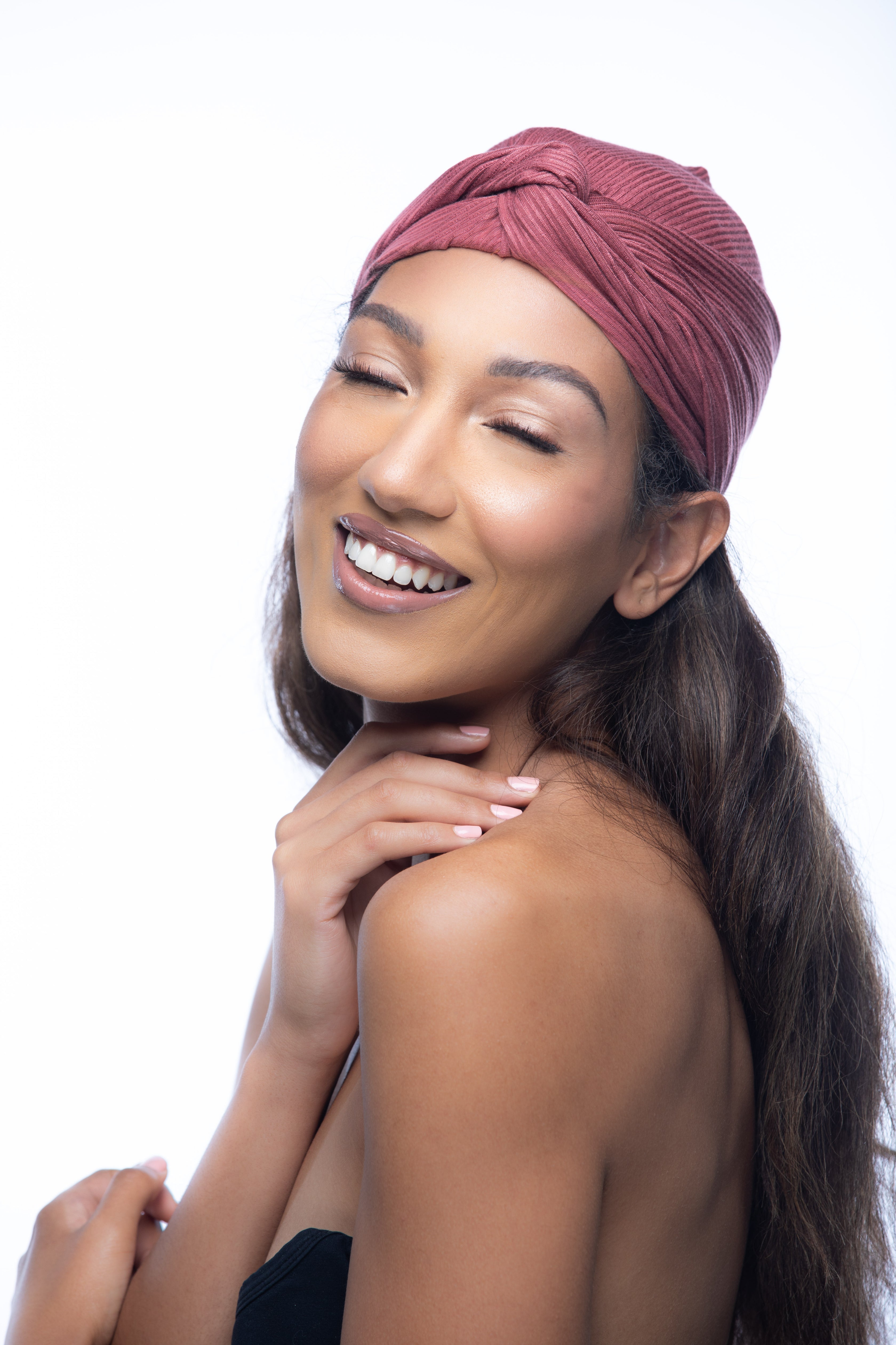 Berry Luxe Ribbed Twisted Turban