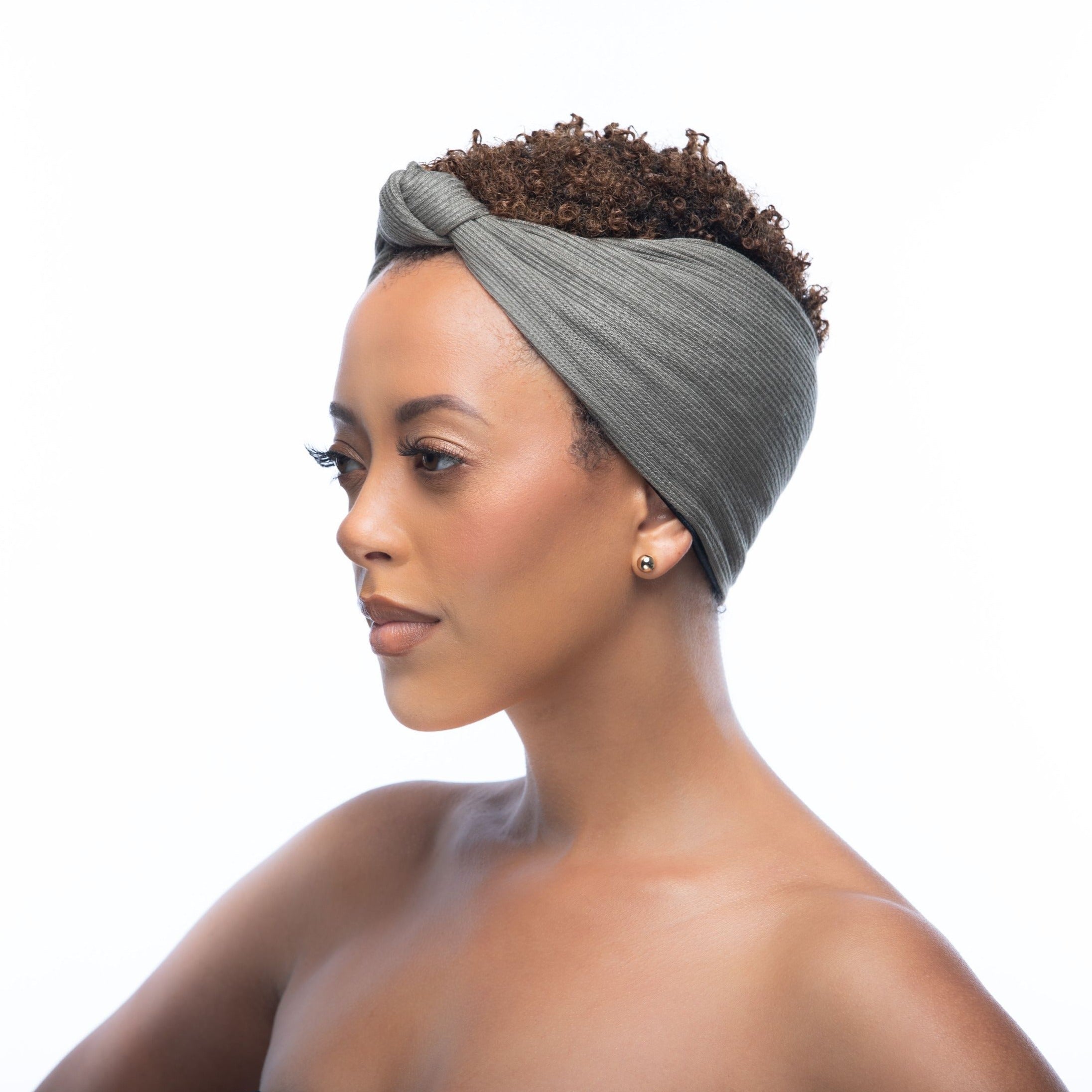 Moss Luxe Ribbed Knotted Headband